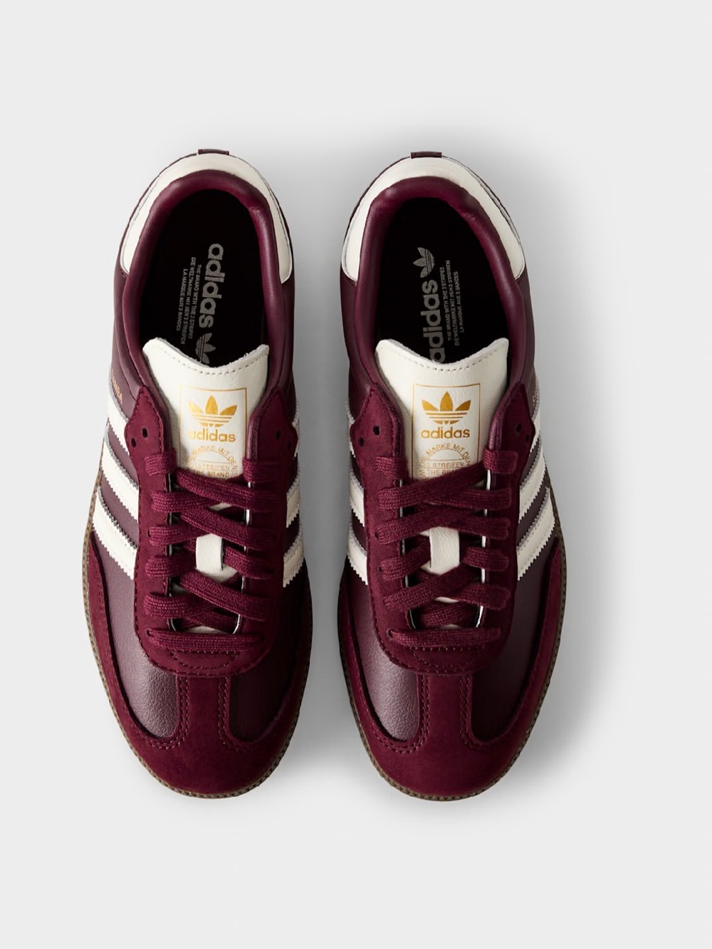 Aritzia Adidas Maroon Sambas